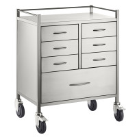Resuscitation Trolley - Seven Drawer Stainless Steel